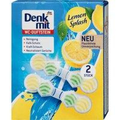 Туалетней блок Denkmit WC-Reiniger Duftstein Blauspüler Lemon Splash 2 шт