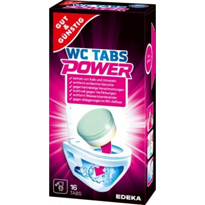 Таблетки для чистки унитаза или писсуара G&G WC-TABS POWER mit 3-phasen-kraft 16шт.