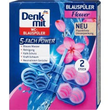 Капсулы для чистки унитаза Denkmit WC-Reiniger Duftstein Blauspüler Flower Splash 2 шт