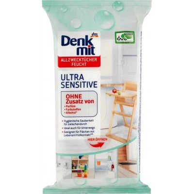Влажные салфетки универсальные для уборки Denkmit Allzwecktücher Feucht Ultra Sensitive 50 шт