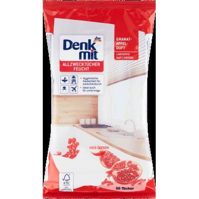 Салфетки влажные универсальные DenkMit гранат 50 шт.
