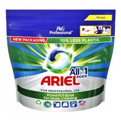 Капсулы для стирки из Европы Ariel Professional Original , стиральные капсулы для любой одежды Ariel, 60 шт
