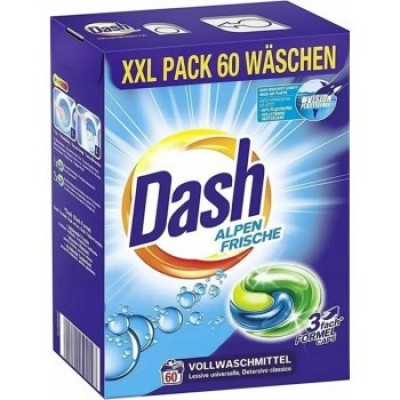 Капсулы для стирки Dash, универсальные Alpen Frische 3 in 1, 60 шт - 1,494 kg