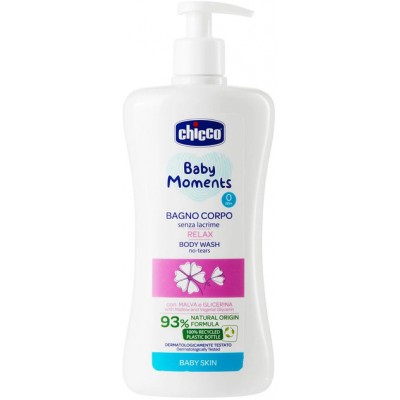 Успокаивающий гель для купания Chicco Baby Moments Без слез с экстрактом мальвы и глицерином 500 мл