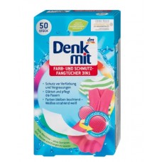 Салфетки для защиты цвета и линяния при стирке цветного белья Denkmit 50 шт.