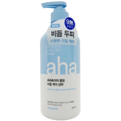 Шампунь для чувствительной кожи головы KeraSys Derma&More AHA-Cooling Dandruff Care Shampoo 600ml