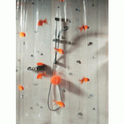 Шторка д/ванної GOLDFISH pvc 180x200 оранж_10.00097