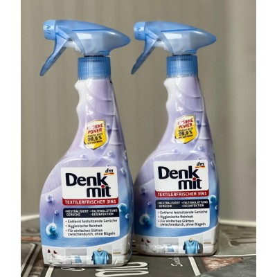 Жидкий утюг Denkmit Textilerfrischer & Faltenglatt, освежитель для текстиля Denkmit 3in1 спрей 500мл.