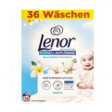 Стиральный порошок Lenor Sensitive 1,98 кг (36 стирок) – гипоаллергенная формула для чувствительной кожи и нежного ухода за бельём