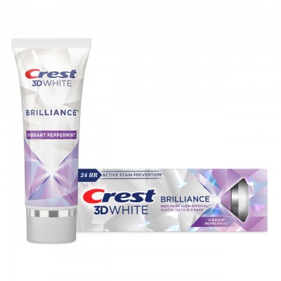 Зубная паста отбеливающая Crest 3D White BRILLIANCE VIBRANT PEPPERMINT from USA 130g