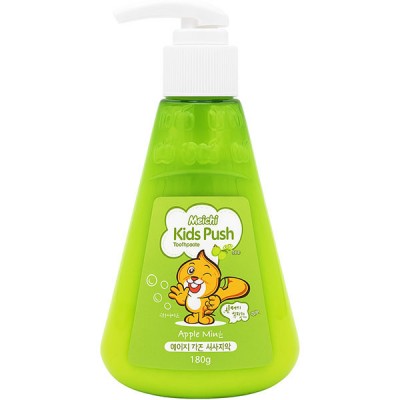 Зубная паста для детей Hanil с экстрактом яблока Toothpaste Apple Mint Meichi Kids Push, 180 г