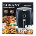 Аэрогриль-фритюрница Sokany SK-8027 на 6.5 литров 1300 Вт черная