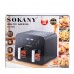 Аэрофритюрница SOKANY SK-10005 на 10 литров, с двумя отделениями 2400 Вт черная