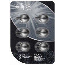 Масло для волос Ellips Hair Vitamin Silky Black Шелковая ночь с PRO-кератиновым комплексом 6 х 1 мл