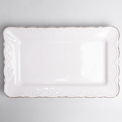 Блюдо сервировочное прямоугольное фарфоровое Pearl 25,5*15,5 см Yiwu HP-HK-C12