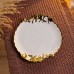Блюдо сервировочное овальное Aurelia фарфоровое 22*20*2.5 см с золотым декором Yiwu YYSH1229