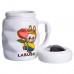 Чашка фарфоровая с крышкой Labubu 400 (мл) подарочная кружка прикольная чашка для детей на подарок Белый с желтым FM-54D