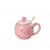 Чашка фарфоровая Flamingo 500мл с крышкой и ложкой чашки для кофе Smile HPCY8276SM