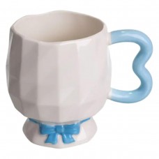 Чашка фарфоровая на ножке 400 (мл) оригинальная кружка на подарок чашка для чая и кофе Голубой FM-39B