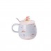 Чашка керамическая Rainbow Ceramic Mug 400ml с крышкой и ложкой Голубой HPCY8278BL Чашка керамическая Rainbow Ceramic Mug 400ml с крышкой и ложкой Голубой HPCY8278BL