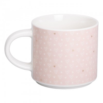 Кружка керамическая 350 (мл) для кофе и чая Розовая RX-N240126P