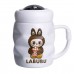 Чашка фарфоровая с крышкой Labubu 400 (мл) подарочная кружка прикольная чашка для детей на подарок Белый с темно-коричневым FM-54C Чашка фарфоровая с крышкой Labubu 400 (мл) подарочная кружка прикольная чашка для детей на подарок Белый с темно-коричневым FM-54C