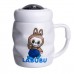 Чашка фарфоровая с крышкой Labubu 400 (мл) подарочная кружка прикольная чашка для детей на подарок Белый с синим FM-54A Чашка фарфоровая с крышкой Labubu 400 (мл) подарочная кружка прикольная чашка для детей на подарок Белый с синим FM-54A