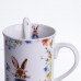 Чашка фарфоровая Garden Rabbits для чая и кофе  с блюдцем и ложкой 300 мл HP-7323-1