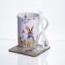 Чашка фарфоровая Garden Rabbits для чая и кофе  с блюдцем и ложкой 300 мл HP-7323-1