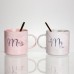 Набор парных фарфоровых чашек Mr&Mis 2 (шт) по 400 (мл) чашки на подарок с ложкой FM-28 Набор парных фарфоровых чашек Mr&Mis 2 (шт) по 400 (мл) чашки на подарок с ложкой FM-28