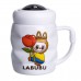 Чашка фарфоровая с крышкой Labubu 400 (мл) подарочная кружка прикольная чашка для детей на подарок Белый с желтым FM-54D Чашка фарфоровая с крышкой Labubu 400 (мл) подарочная кружка прикольная чашка для детей на подарок Белый с желтым FM-54D