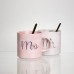 Набор парных фарфоровых чашек Mr&Mis 2 (шт) по 400 (мл) чашки на подарок с ложкой FM-28