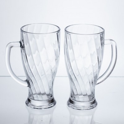 Набор кружек для пива Glass Mug стеклянных 2 штуки по 420 мл HP-17-59