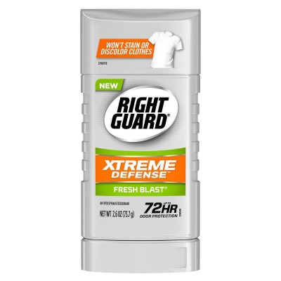 Дезодорант-антиперспирант твердый стик Right Guard Xtreme Defense Fresh Blast Antiperspirant & Deodorant 72HR