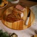 Разделочная деревянная доска круглая 25 см для подачи нарезки ясень C10W250