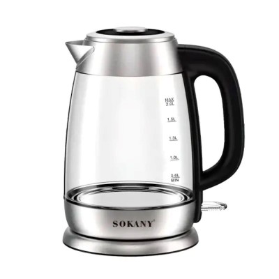 Электрочайник Sokany SK-SH-1069 Electric Kettle 2000W 2l прозрачный чайник