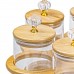 Банки для сыпучих продуктов набор из 6 штук по 580 мл на деревянной подставке HP16292