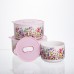Контейнеры для еды фарфоровые Flowers 9,5/13/15 см Yiwu TS-3P-2