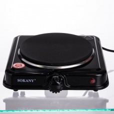 Настольная электрическая плита SOKANY SK-5109 на одну конфорку 1000Вт Черная