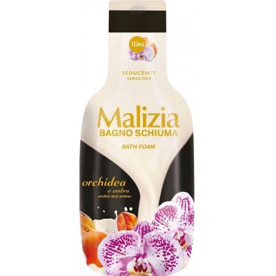Гель-пена для душа и ванны Орхидея и Амбра Malizia Amber en Orchidee 1000 мл