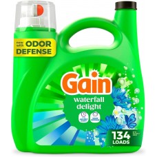 Гель для стирки Gain Ultra Oxi 5,73 л, 134 стирок, жидкое средство для белого и цветного белья, усиленное удаление пятен