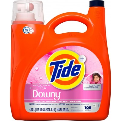 Гель для стирки Tide Downy Liquid Laundry Detergent 4,37 л, 105 стирок, жидкое стиральное средство с ароматом Downy