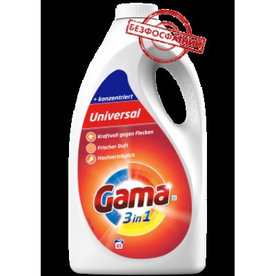 Гель для стирки Gama 3в1 Универсальный 4,15 л 83 стирки
