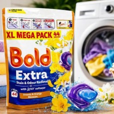 Капсулы для стирки Bold Extra Freesia & Orange Blossom XL Mega Pack, 44 шт, универсальные, 3 в 1, с Lenor