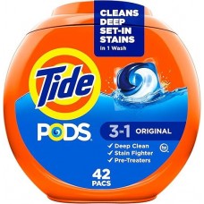 Капсулы для стирки Tide PODS 42 штуки, эффективное средство для стирки 3-в-1