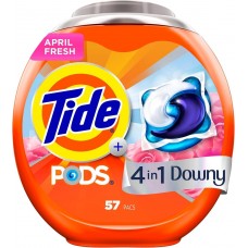 Капсулы для стирки Tide PODS 4 in 1 Plus Downy 57 шт, стиральное средство, пятновыводитель, защита цвета и свежесть Капсулы для стирки Tide PODS 4 in 1 Plus Downy 57 шт, стиральное средство, пятновыводитель, защита цвета и свежесть