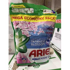 Капсулы для стирки Ariel Pods+ All-in-1 Japanese Blossom, 60 шт, универсальные, 4-х компонентные