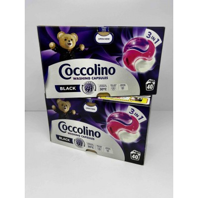 Капсулы для стирки Coccolino 3в1 Black для черного и темного белья, 40 шт