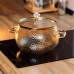 Кастрюля из боросиликатного стекла Pumpkin Pot 2,5 л с фактурой, янтарная Yiwu HP-GP-13