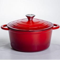 Кастрюля чугунная эмалированная 4 л, красный Yiwu HP-FLG-1 RED